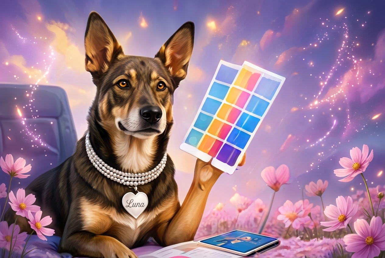 Luna representando o serviço de Identidade Visual Personalizada