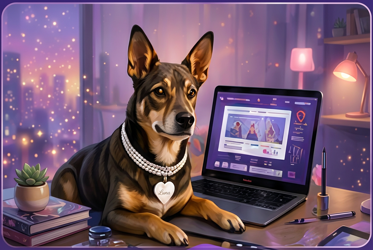 Luna representando o serviço de Landing Page Profissional