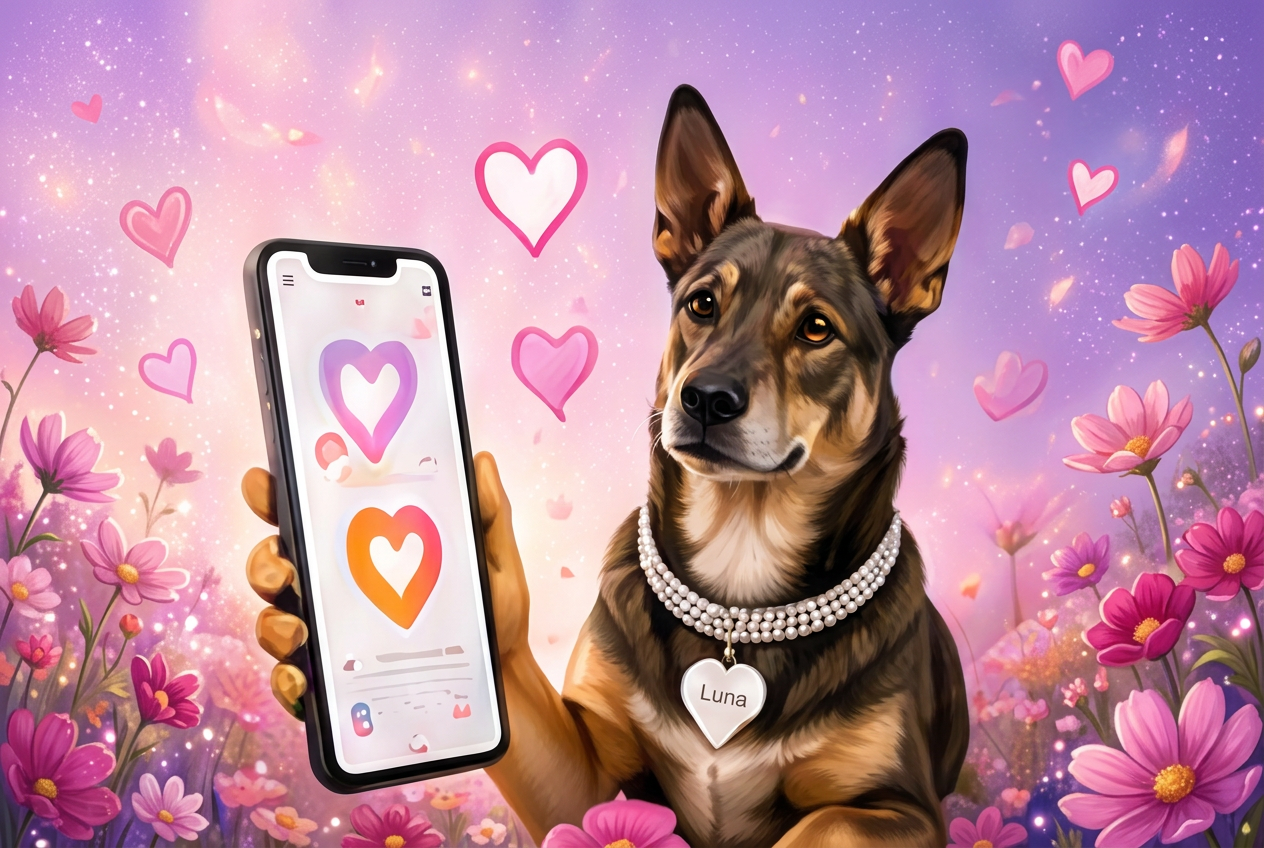 Luna representando o serviço de Templates para Redes Sociais